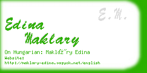 edina maklary business card